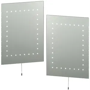 2 PACK IP44 LED Bathroom Mirror 50cm x 39cm Vanity Wall Light Energy Efficient