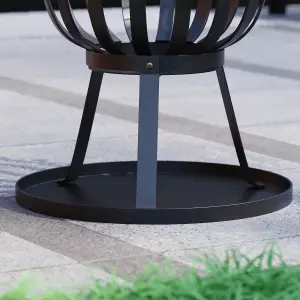 Fire Vida Black Square Portable Steel Brazier Outdoor