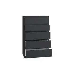 Tonya 5 Drawer 70cm Chest of Drawers Black