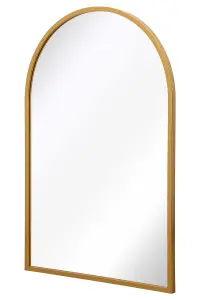 MirrorOutlet The Arcus Gold Metal Framed Arched Garden Wall Mirror 120CM X 80CM