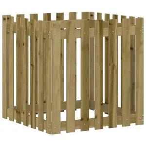 Berkfield Garden Planter with Fence Design 70x70x70 cm Impregnated Wood Pine