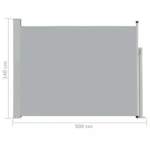 Berkfield Patio Retractable Side Awning 140x500 cm Grey