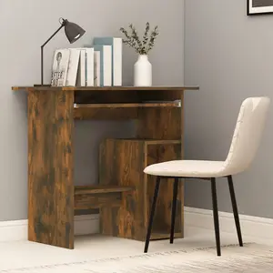 Berkfield Desk Smoked Oak 80x45x74 cm Engineered Wood