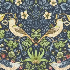 William Morris Strawberry Thief Outdoor Fabric Navy