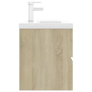 Berkfield Sink Cabinet with Built-in Basin Sonoma Oak Engineered Wood