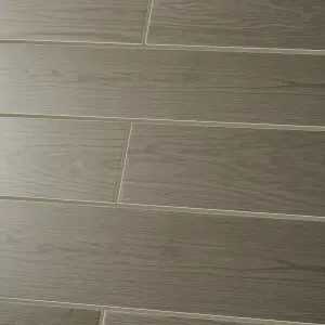 Colours Arrezo Grey Matt Wood effect Textured Porcelain Indoor Wall & floor Tile, Pack of 14, (L)600mm (W)150mm