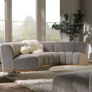 Granvia Taupe Boucle Modular Sofa, 3-Seater Curved Sofa - Daals - Sofas