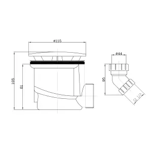 ENKI Brushed Brass Fast Flow Shower Tray Waste 90mm