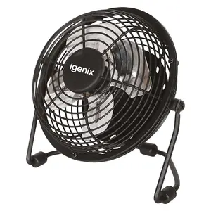 Igenix DF0004 USB Desk Fan, 4 Inch, Black