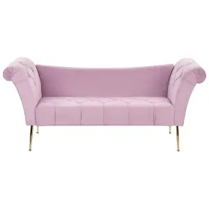 Velvet Chaise Lounge Light Violet NANTILLY