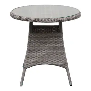 GoodHome Hamilton Steeple grey Rattan effect 2 seater Bistro set