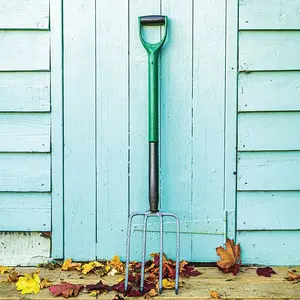 Carbon Steel Garden Digging Fork Tool - Green