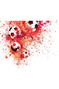 Origin Murals Football Splash Red Matt Smooth Paste the Wall Mural 300cm wide x 240cm high