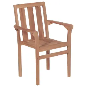 Berkfield Stackable Garden Chairs 6 pcs Solid Teak Wood