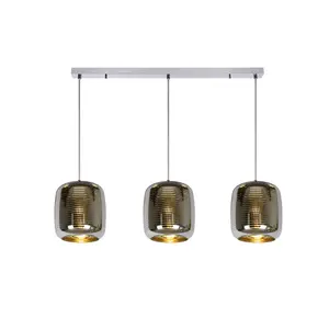 Lucide Eryn Modern Bar Pendant Light - 3xE27 - Chrome