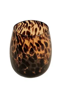 Leopard         Print         Glass         Vase         13cm