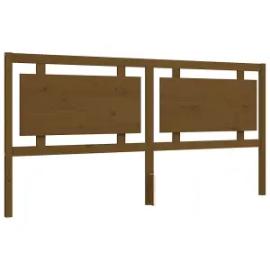 Berkfield Bed Frame with Headboard Honey Brown 200x200 cm Solid Wood