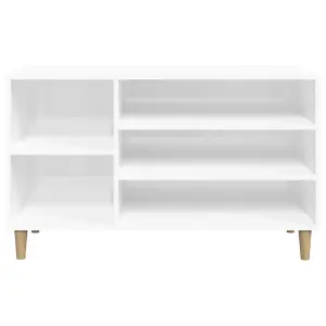 Shoe Cabinet High Gloss White 102x36x60 cm Engineered Wood