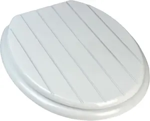 Universal White Grooved Toilet Seat with Fixings