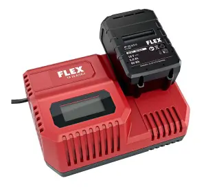 Flex 10.8/18V Rapid Charger & 2X 18V 5Ah Li Ion Batteries With Charge Indicator