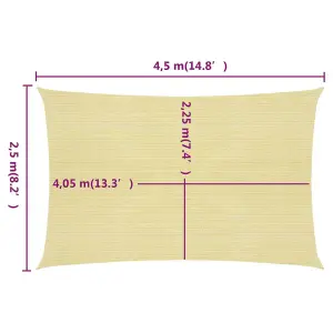 Berkfield Sunshade Sail 160 g/m2 Beige 2.5x4.5 m HDPE