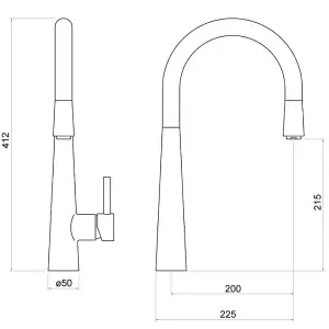 Aquarius TrueCook Series 9 Brushed Gold Pull Out Single Lever Kitchen Mixer Tap AQTK009BG