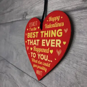 Red Ocean Funny Valentines Gifts Boyfriend Husband Girlfriend Wife Wood Heart Valentines Gift For Him Her