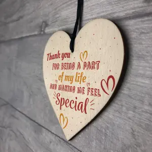 Red Ocean Thank You Colleague Friendship Teacher Family Birthday Gift Wooden Hanging Heart Plaque Sign