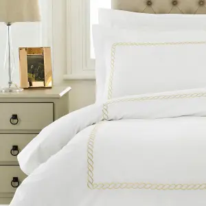 Paoletti Cleopatra Embroidered 100% Cotton Duvet Cover Set