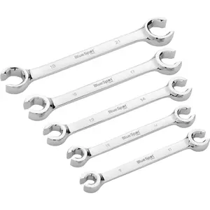 BlueSpot 5pc Flare Nut Wrench Open-Ended Brake Pipe Spanner Set 9mm - 21mm