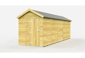 6 x 20 Feet Apex Shed - Single Door Without Windows - Wood - L590 x W175 x H217 cm