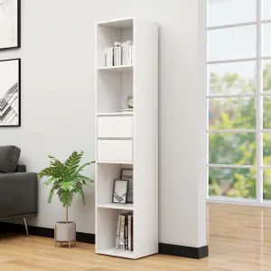 Berkfield Book Cabinet White 36x30x171 cm Engineered Wood