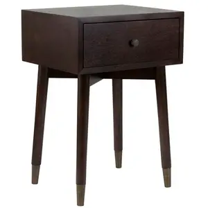 1 Drawer Bedside Table Brown