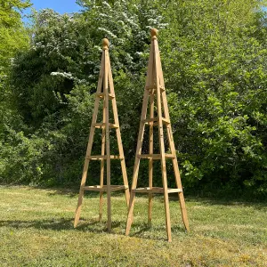 Set of 2 Wooden Garden Obelisks Ideal for Climbing Plants (1.5m)