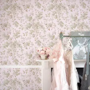 Shabby Chic by Rachel Ashwell Chelsea Pink Floral Wallpaper