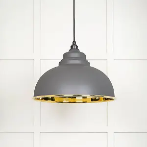 Smooth Brass Harborne Pendant in Bluff