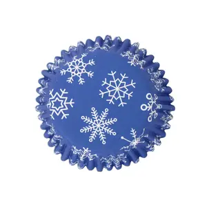 PME Snowflake Foil Muffin and Cupcake Cases (Pack of 30) Blue/White (One Size)