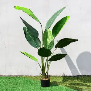 160 cm H Garden Decoration Artificial Green Banana Tree with Pot