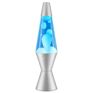 The Original Lava Lamp, White/ Blue Retro Lava Lamp, 14.5" Tall