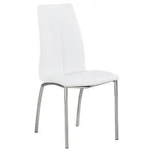 Deltino Melange Marble Effect Dining Table 4 Opal White Chairs