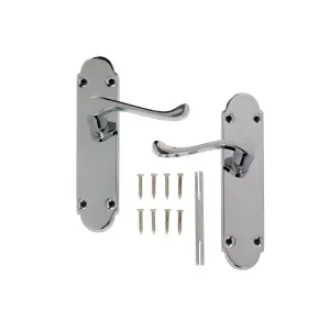 Colours Beja Polished Chrome effect Steel Scroll Latch Door handle (L)96mm, Pair