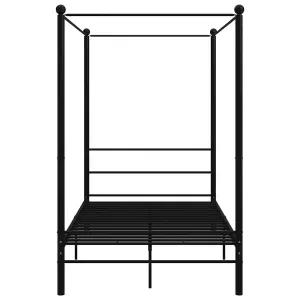 Berkfield Canopy Bed Frame Black Metal 140x200 cm