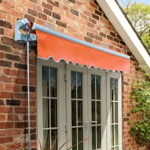 Primrose Awnings 3.0m x 2.5m Retractable Manual Standard Terracotta Awning Outdoor Patio Canopy