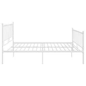 Berkfield Bed Frame White Metal 140x200 cm