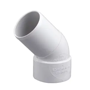 FloPlast White Solvent weld 45° Waste pipe Conversion bend (Dia)32mm