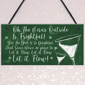 Funny Bar Sign Lockdown Gift Kitchen Garden Gin Bar Sign Gin Gift For Her