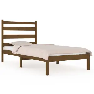 Berkfield Bed Frame Honey Brown Solid Wood Pine 100x200 cm