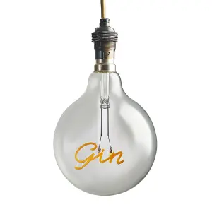 ValueLights Vintage Style 2w LED BC B22 Bayonet Cap Word Script Gin Design Clear Light Bulb - Gin