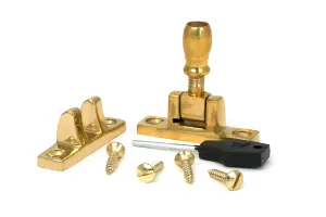 Mushroom Brighton Fastener - Narrow (Square) - Polished Brass