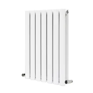 G-Rad White Double Oval Panel Horizontal Radiator - (H) 600 x (W) 420mm